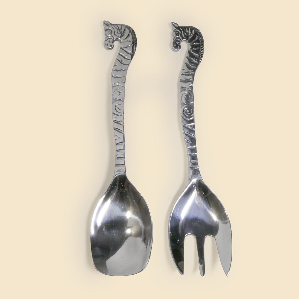 Zebra Salad Servers – Zambezi Classics
